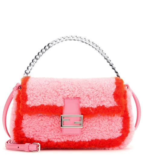 fendi pink shearling belt bag|fendi baguette.